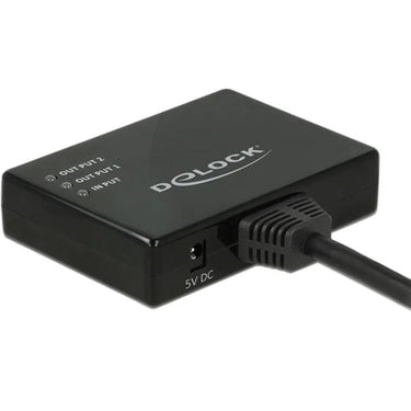 Delock 1x hdmi in > 2x hdmi out hdmi splitter (zwart, 60 centimeter, 4k)