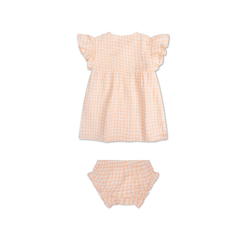 Load image into Gallery viewer, Sunset grid | oranje wit meisjes set strand - muslin
