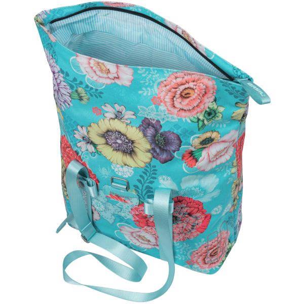 Load image into Gallery viewer, Basil Bloom Field fietsshopper, gerecycled PET, waterdicht, verstelbare schouderriem, laptopvak, 15-20L, sky blue
