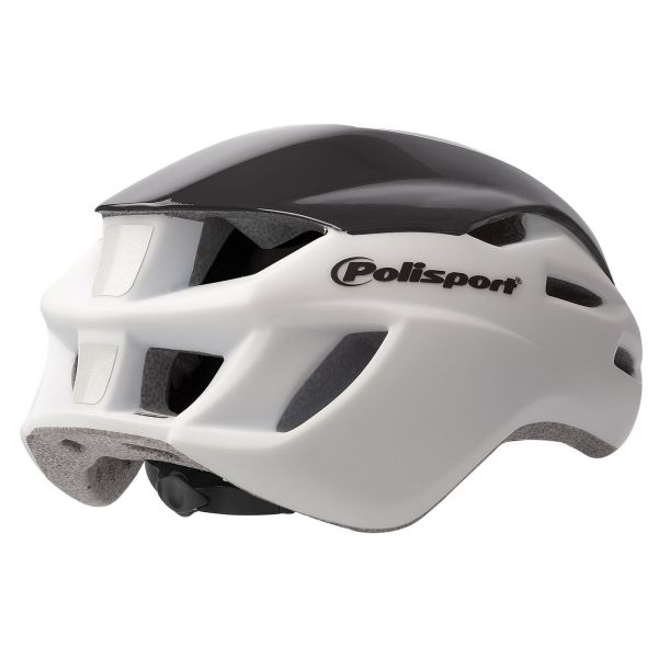 Load image into Gallery viewer, Polisport helm Aero Road mat wit glans zwart geel M 55-58cm
