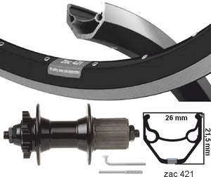 Kgs achterwiel 28 inch (622) zac421 zw zil disk 8-10 sp 6 bout uitval