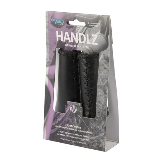 Velo Handvat Leer Ergo 92 135mm Zwart