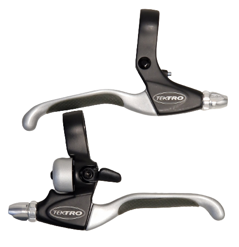 Tektro CL530TS+CL533RT Rollerbrake brake lever set 4-finger black/satin with bell (hang packaging)