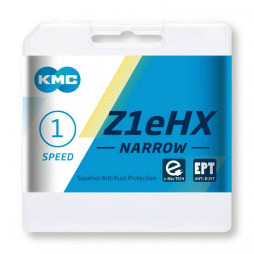 KMC Z1eHX Narrow EPT Extra Long 128 schakels E-bike Lock - 7.8mm Pin - Donker Zilver