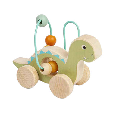 Bigjigs houten duwfiguur diplodocus met kralenframe