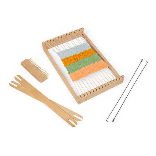 Bigjigs houten weefraam set, 10dlg.