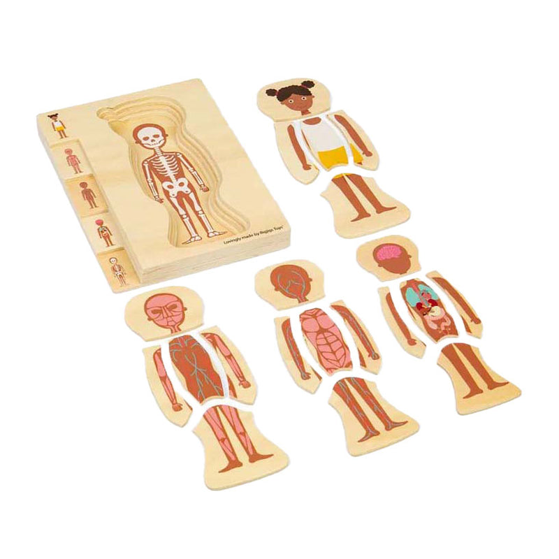 Afbeelding laden in galerijviewer, Bigjigs houten anatomiepuzzel - meisje, 26st.
