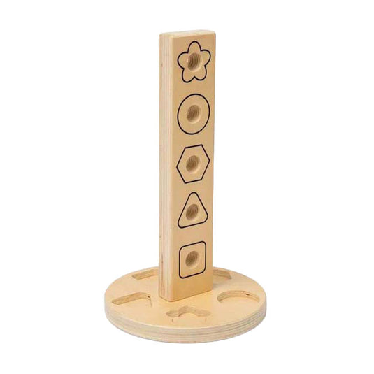 Bigjigs houten moeren- en boutentoren, 11dlg.