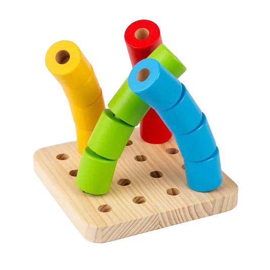 Bigjigs houten wankel-pinnenbord, 17dlg.