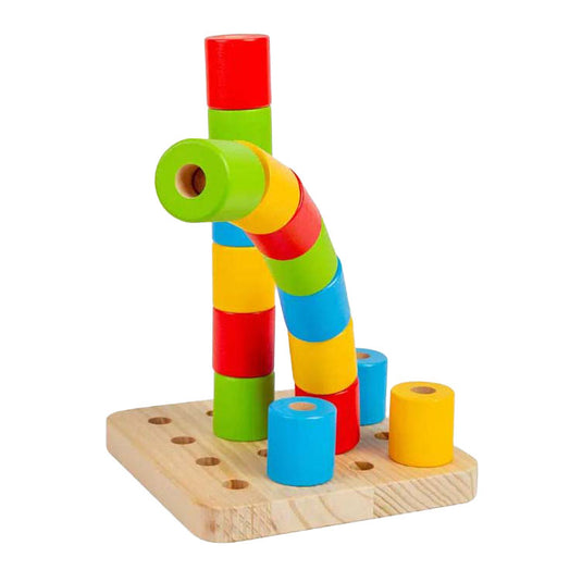 Bigjigs houten wankel-pinnenbord, 17dlg.