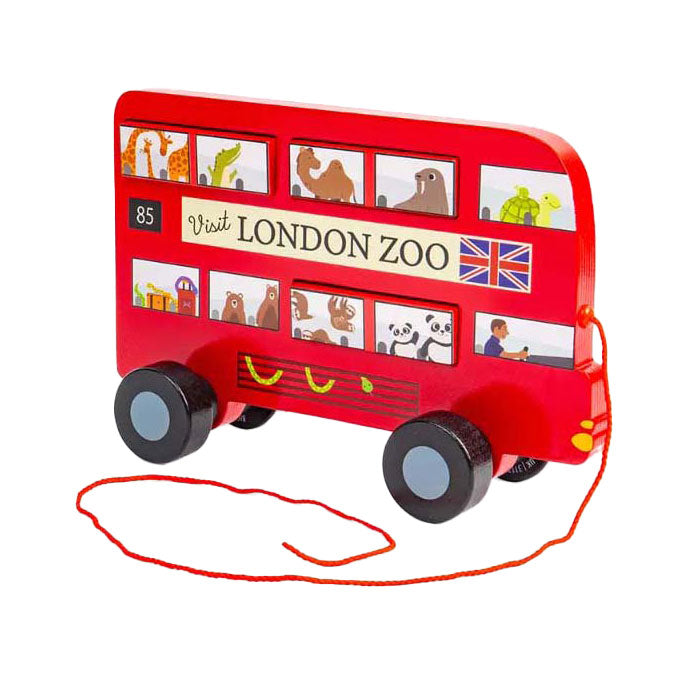 Load image into Gallery viewer, Bigjigs houten londen bus trekfiguur
