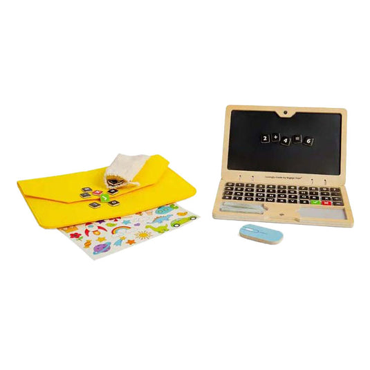 Bigjigs houten speelgoed laptop set, 95dlg.