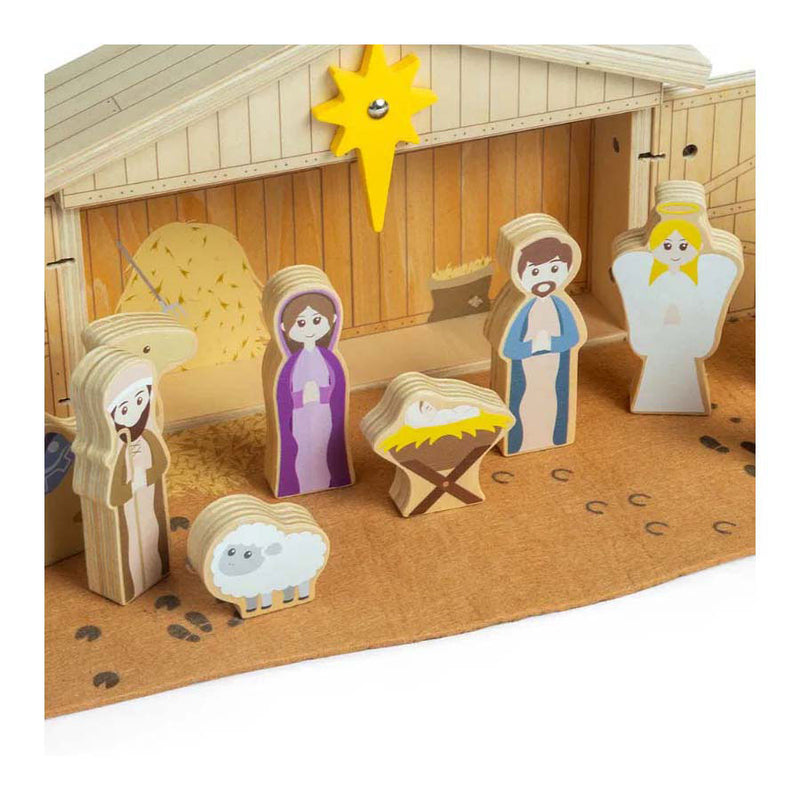 Load image into Gallery viewer, Bigjigs houten kerststal set, 13dlg.
