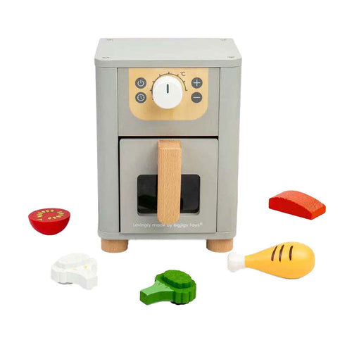 Bigjigs houten airfryer speelset, 5dlg.