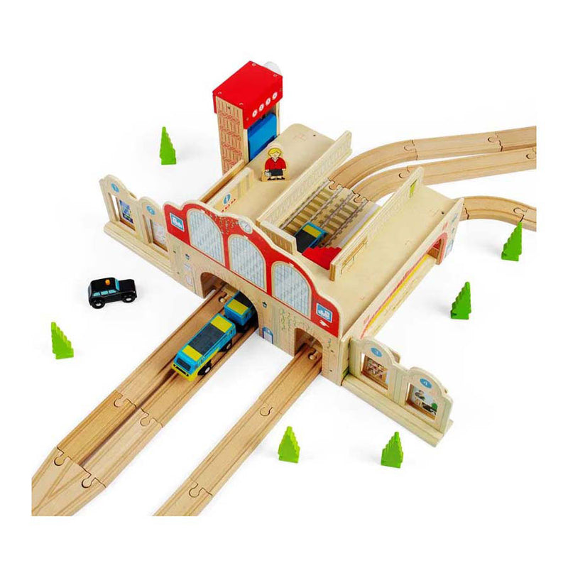 Load image into Gallery viewer, Bigjigs houten grand central station speelset
