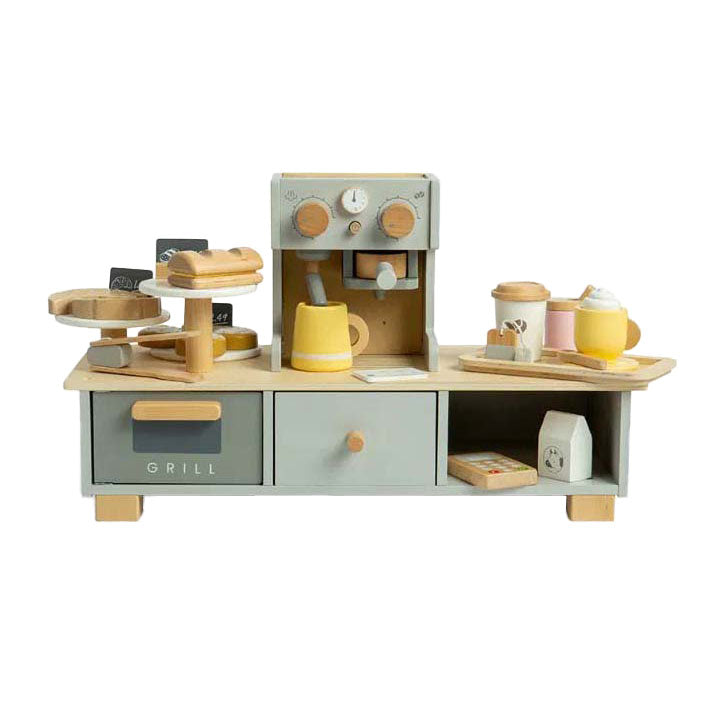 Load image into Gallery viewer, Bigjigs houten koffiecorner speelset, 32dlg.
