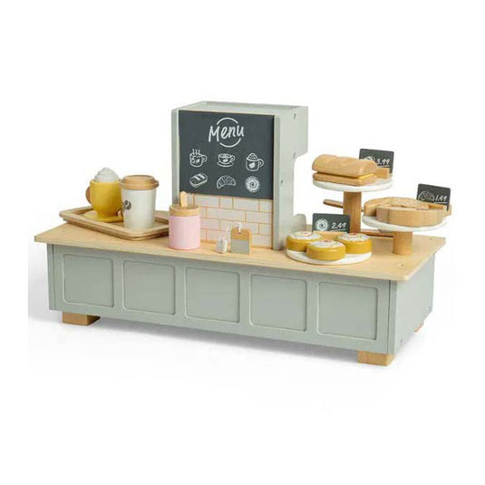 Bigjigs houten koffiecorner speelset, 32dlg.