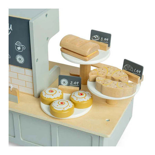 Bigjigs houten koffiecorner speelset, 32dlg.