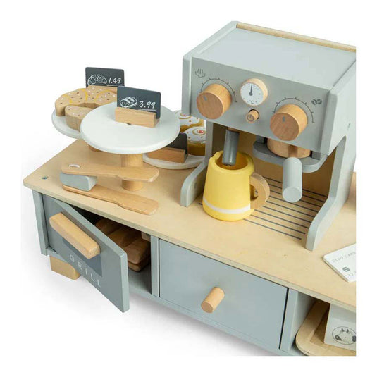 Bigjigs houten koffiecorner speelset, 32dlg.