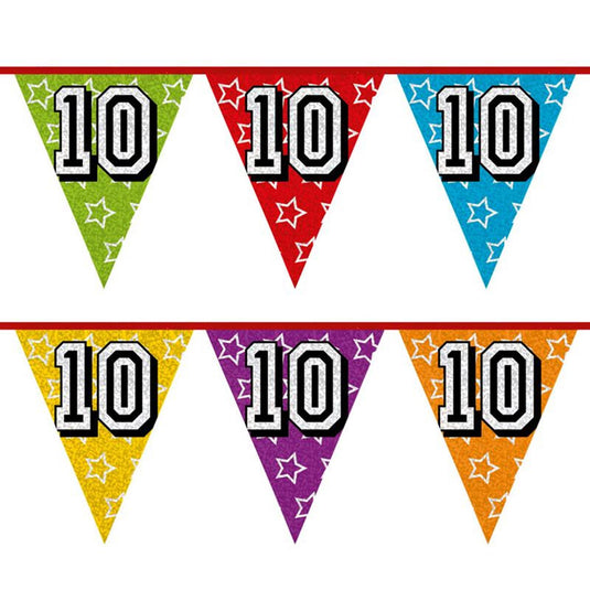 Boland vlaggenlijn holografisch 10jaar 8 meter