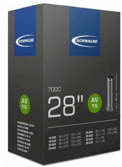 Schwalbe Inner Tube Av | Road | 18/28-622/630 | AV | 40mm | Butyl Rubber