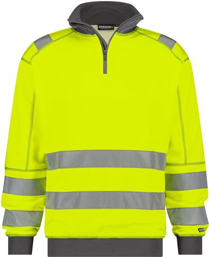 Dassy hoge zichtbaarheidssweater denver geel grijs xxl