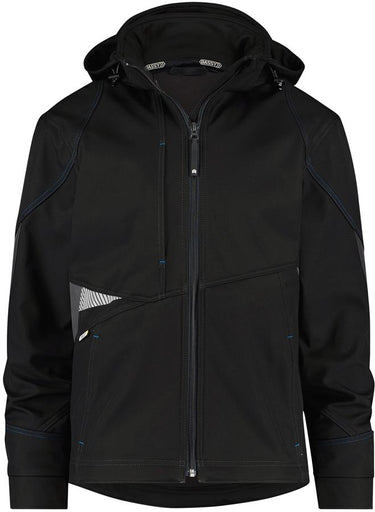 Dassy gravity softshell zwart grijs mt m