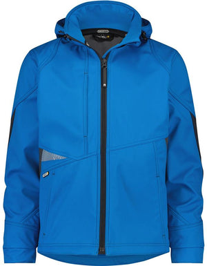 Dassy gravity softshell azuurblauw grijs mt s