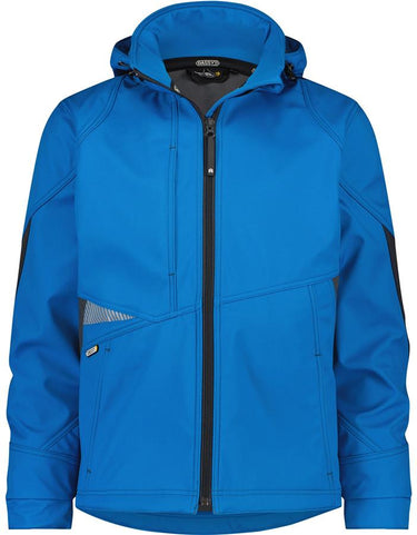 Dassy gravity softshell azuurblauw grijs mt s