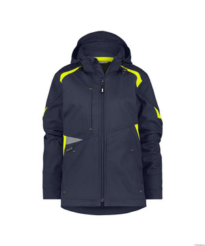 Dassy softshell kalama women polyester nachtblauw fluogeel xs