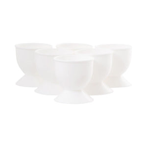 Eierdopjes kunststof set a 6 stuks ø4,5xh4,5cm wit