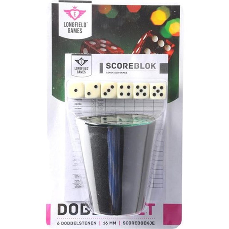 Load image into Gallery viewer, Longfield dobbelset beker+ 6 dobbelstenen en scoreboekje
