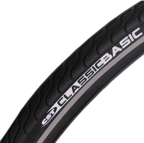 Tire: CST Classic Basic Colour: Black with reflection Size: 26x1 3/8, ETRTO 37-590