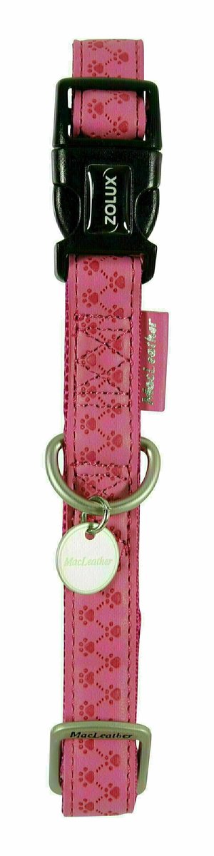 Macleather halsband roze