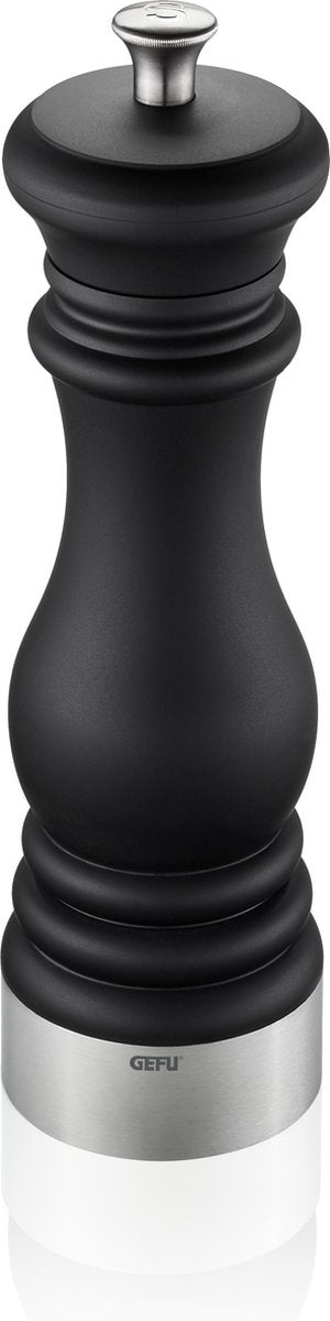Gefu flavio peper- of zoutmolen – 21 cm – keramisch maalwerk – traploos instelbaar – mat zwart