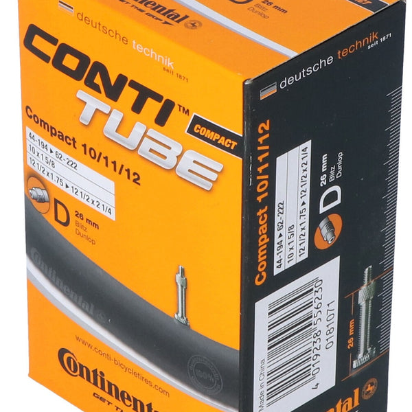 Continental inner tube dv1 compact 10/11/12 inch 44/62-222 box