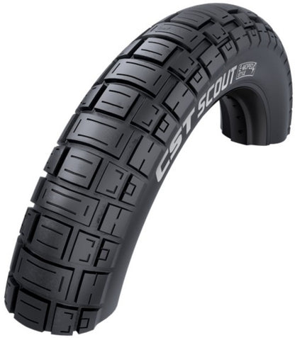 Cst buitenband fatbike scout 20 x 4.00 100-406 mm zwart met reflectie