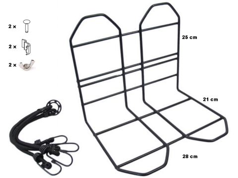 luggage rack 28 cm steel black