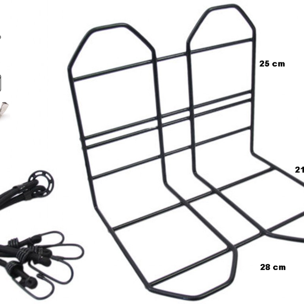 luggage rack 28 cm steel black