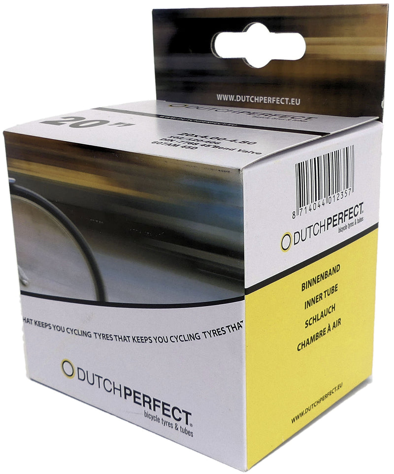 Load image into Gallery viewer, Dutchperfect binnenband dutch perfect fatbike 20 x 4.00 40-540 mm av gebogen 45° - zwart
