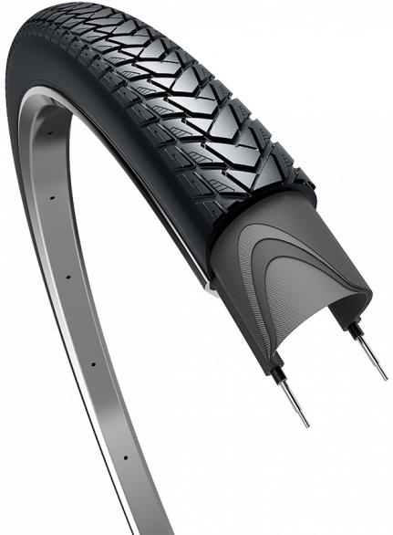 Edge buitenband traveller basic 28 x 1.60 42-622 - zwart met reflectie