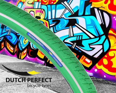 Buitenband Dutch Perfect 28 x 1.40 40-622mm anti-lek - groen met reflectie