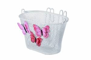 basil jasmin butterfly - children's bicycle basket - front or back - white