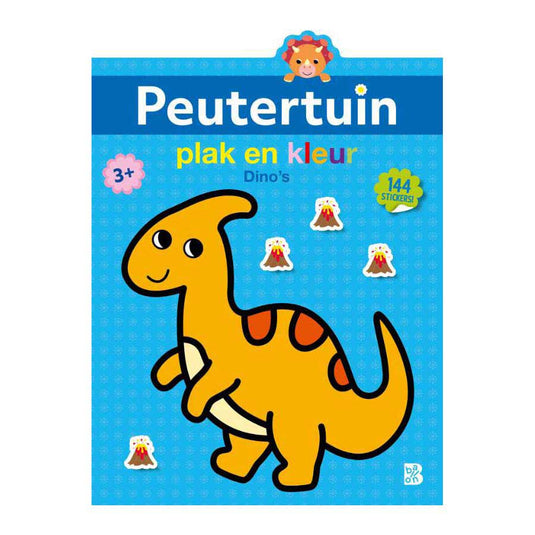 Standaard uitgeverij plak en kleur peutertuin dino's 2+