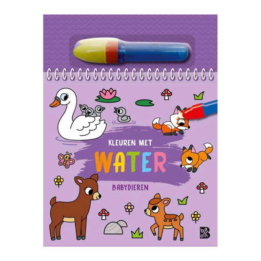 Standaard uitgeverij kleuren met water - babydieren