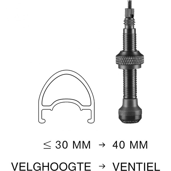 Tubeless valve Schwalbe 40mm (2 pieces)