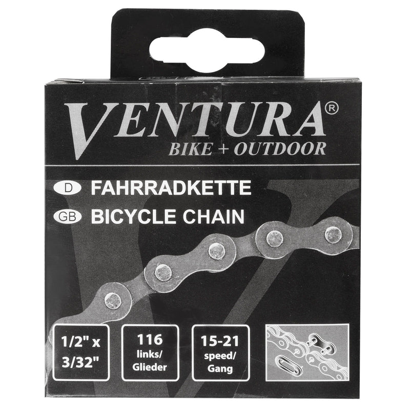 Load image into Gallery viewer, Ventura Ketting FD1002A - 6 7sp - 1 2 x 3 32 - 116 schakels - grijs
