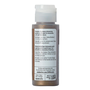 Folkart • metallic acrylic paint chocolate brown 59ml