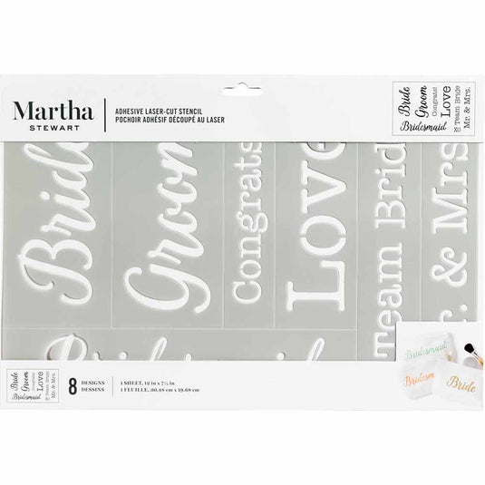 Martha stewart • zelfklevend stencil bruiloft zinnen x1