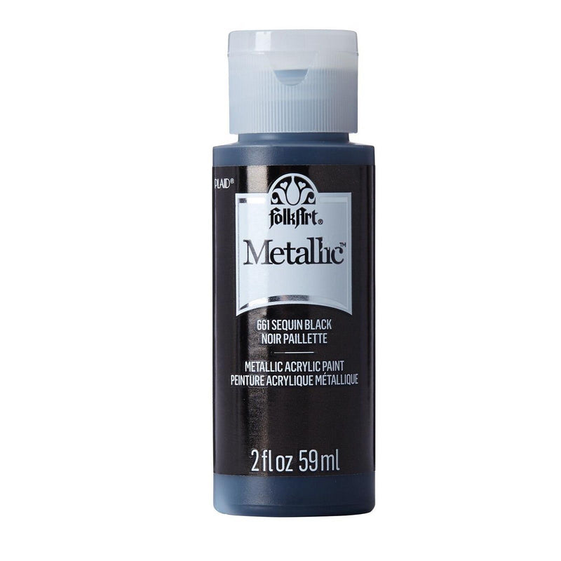 Load image into Gallery viewer, Folkart • metallic acrylic paint sequin black 59ml
